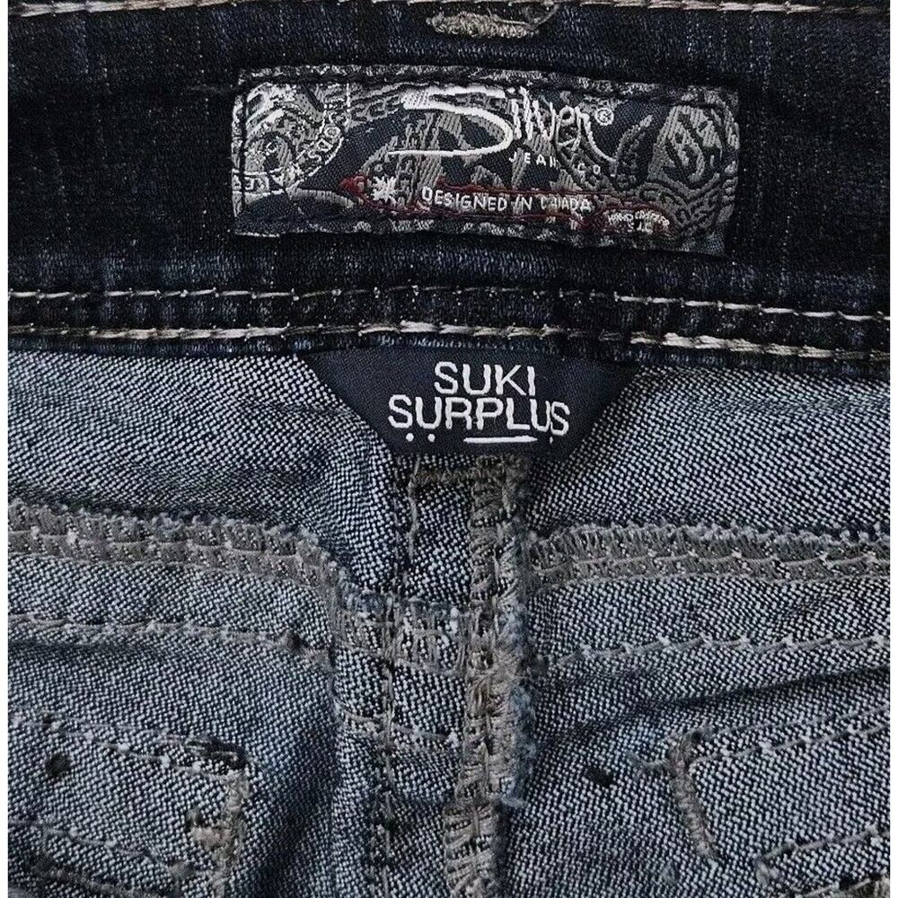 Silver Suki Surplus (Womens 28"x32") Mid Rise Blue Denim Jeans Dark Wash Pants - Picture 4 of 9